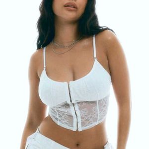 White Lace Corset Top