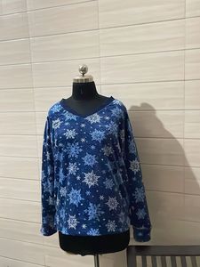 2xl Nautica Cozy Snowflake Print Long Sleeve Top