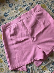Pink Pleated Mini Skirt