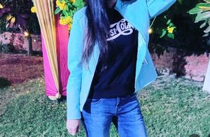 Stylish Light Blue Faux Leather Jacket