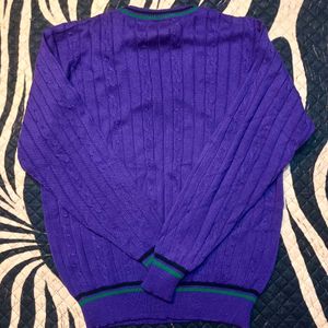 Vintage Purple Cable Knit Sweater