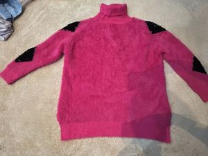 Pink Embellished Turtleneck Sweater