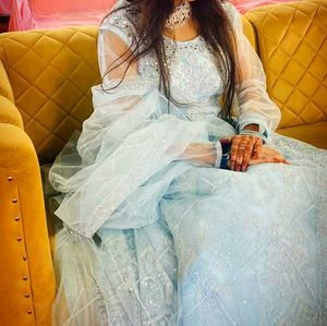 elegant blue lehenga choli with dupatta