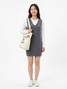 Sleek Knit V-Neck Sleeveless Dress