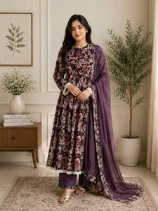 Floral Print Kurta Set with Dupatta