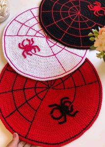Spider-Man Crochet Placemat with Spider Applique
