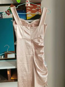 Satin Ruched Mini Dress
