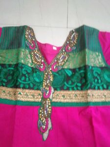Elegant Pink Anarkali Kurta Set