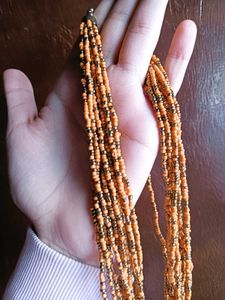 Beaded Orange Statement Necklace