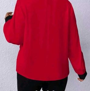 Vibrant Red Long Sleeve Top
