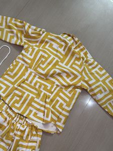Yellow Geometric Print Co-ord Set