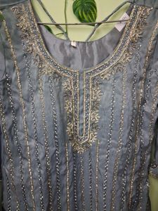 Elegant Grey Kurta Set with Dupatta