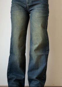 Vintage Wash Wide Leg Jeans