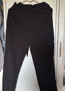 Black Paperbag Waist Pants