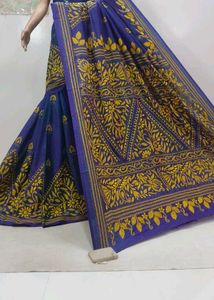 Hand Kantha Embroidery Saree