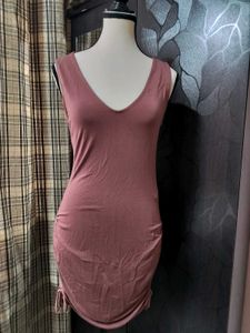Ruched V-Neck Sleeveless Dress