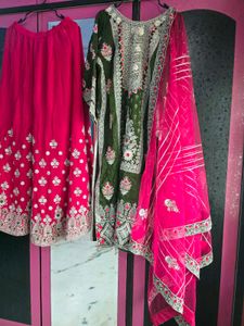 heavy work pallazo suit set