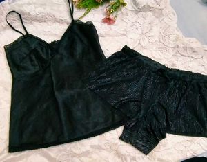 very beautiful Satin Lace Lingerie Set