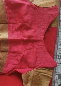 Gajri Red Saree with classy blouse