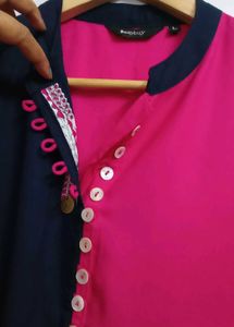 Color Block Embroidered Kurti
