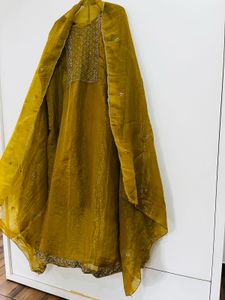 Elegant Yellow Embroidered Kurta Set