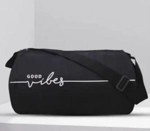 Black 'Good Vibes' Duffle Bag