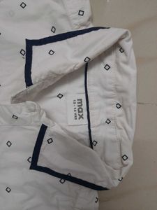 White Printed Casual Shirt