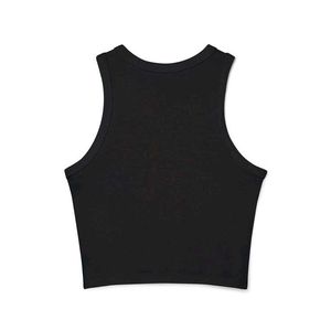 Black Ribbed Racerback Crop Top