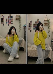 Oversized Yellow Knit Sweater