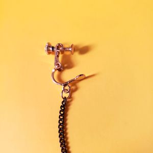 Black Fluffy Pom Dangle Earring