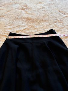 Black skater skirt with lace trim