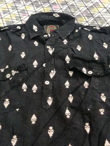 Black Printed Kurta
