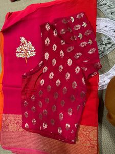 2 shade saree with blouse