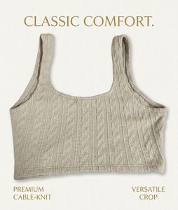 Bershka Cable Knit Crop Top