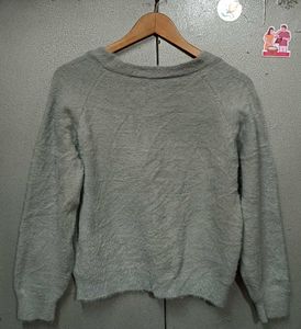 Fluffy Cozy Grey Cardigan