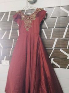 cherry red ethnic gown