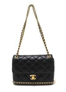 Black Quilted Chain Shoulder Bag