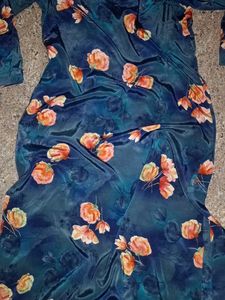 Floral Print soft silk touser kurti