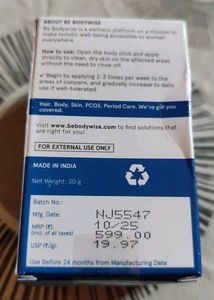 Bodywise 7% Glycolic Acid Body Stick