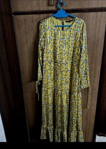 Yellow Floral Print Maxi Dress