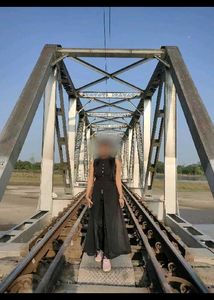 Woman black long Top