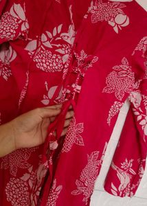 Vibrant Pink Floral Kurta