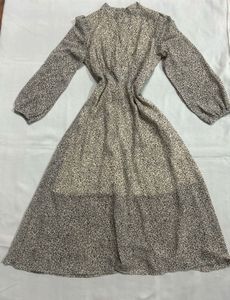 Elegant Sheer Leopard Print Midi Dress