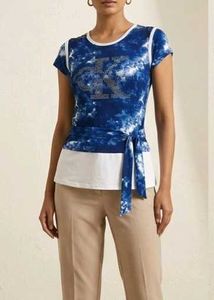 the cloud tie-dye rhinestone tie-waist top