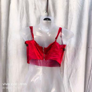 Red Bustier Crop Top