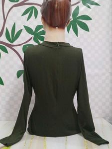 (200)Olive Long Sleeve Bodysuit