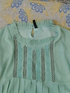 Mint Green Pleated Top