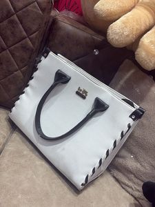 Coach White Leather Tote Bag
