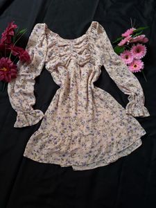Floral Ruched Mini Dress