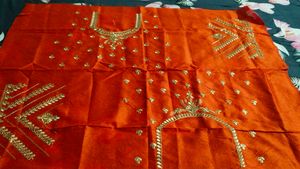 new purple sari with unstitched blouse